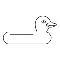 icône de canard anneau de natation, style de contour vecteur
