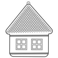 maison simple dans un style doodle. petite maison noire mignonne. vecteur