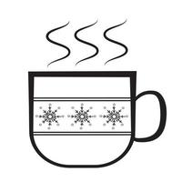 jolie tasse d'hiver avec des boissons chaudes dans un style doodle vecteur