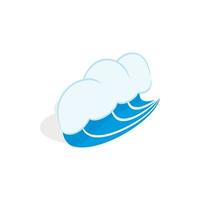 icône de vague de mer bleue, style 3d isométrique vecteur