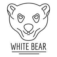 logo ours blanc, style de contour vecteur