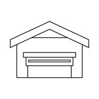 garage avec icône de toit, style de contour vecteur