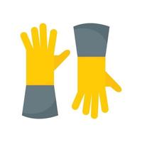 icône de gants de ferme, style plat vecteur