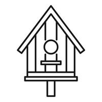 icône de maison d'oiseau d'arbre, style de contour vecteur