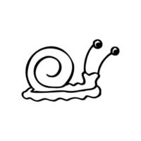 conception de ligne d'escargot mignon, pictogramme linéaire minimaliste dessiné à la main isolé sur blanc vecteur