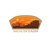 logo ou symbole des montagnes du soir vecteur