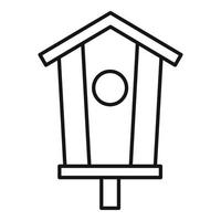 icône de maison d'oiseau de décoration, style de contour vecteur