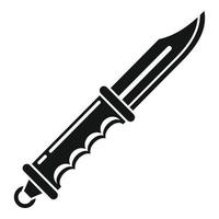 icône de couteau de randonnée, style simple vecteur