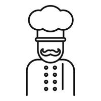 icône de chef cuisinier, style de contour vecteur