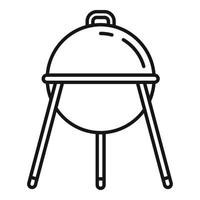 icône d'équipement de barbecue, style de contour vecteur