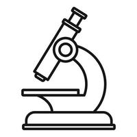 icône de microscope de diabète, style de contour vecteur