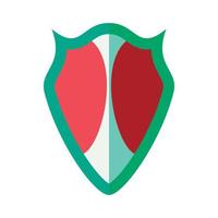 icône de bouclier protecteur rouge-vert, style plat vecteur