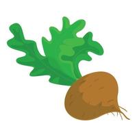icône de radis brun, style cartoon vecteur
