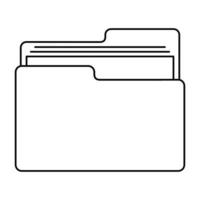 icône de dossier de fichiers, style de contour vecteur