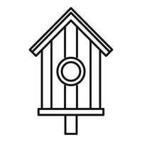 icône de maison d'oiseau mignon, style de contour vecteur