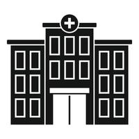 icône de bâtiment d'hôpital, style simple vecteur