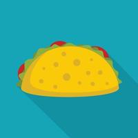 icône de tacos, style plat vecteur