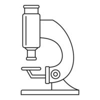 icône de microscope de laboratoire, style de contour vecteur