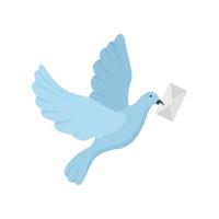 icône post pigeon, style plat vecteur