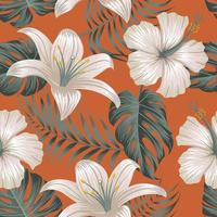 motif floral sans couture avec des feuilles. fond tropical vecteur