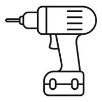 icône de perceuse électrique, style de contour vecteur