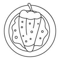 icône de fromage au paprika, style de contour vecteur