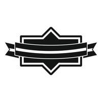icône de ruban de badge, style noir simple vecteur