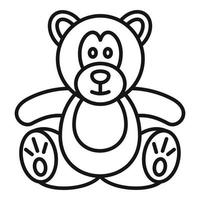 icône d'ours en peluche, style de contour vecteur