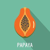 icône de papaye, style plat vecteur