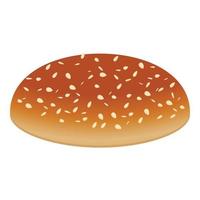 icône de pain haut burger, style cartoon vecteur