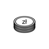 monnaie polonaise, signe pln, symbole d'icône zloty polonais. illustration vectorielle vecteur