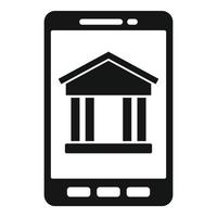 icône de prêt en ligne de banque de smartphone, style simple vecteur