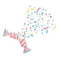 illustration vectorielle de confettis pour la décoration du jour du dénouement. battant rose pour fête de vacances avec des confettis. vecteur