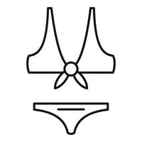 icône de maillot de bain rétro, style de contour vecteur