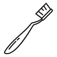 icône de brosse à dents de survie, style de contour vecteur