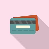 icône de prêt de carte de crédit, style plat vecteur