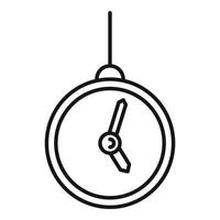 icône d'horloge à pendule d'hypnose, style de contour vecteur