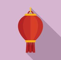 icône de lanterne chinoise, style plat vecteur