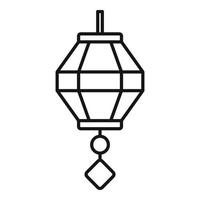 peinture, lanterne chinoise, icône, contour, style vecteur