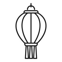icône de lampe chinoise, style de contour vecteur