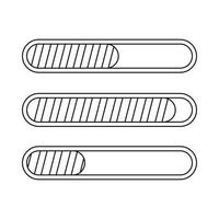 signer l'icône de chargement des colonnes horizontales, style de contour vecteur
