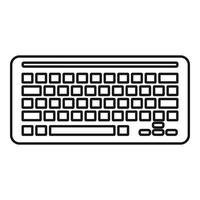 icône de clavier de travail, style de contour vecteur