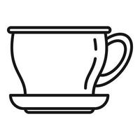 icône de tasse de thé en céramique, style de contour vecteur