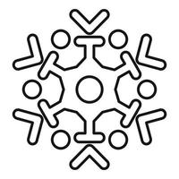icône de flocon de neige congelé, style de contour vecteur