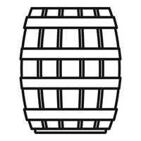 icône de baril de bois de stockage, style de contour vecteur