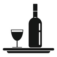 icône de plateau de bouteille de vin sommelier, style simple vecteur