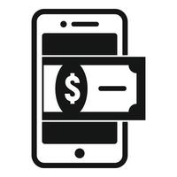 icône d'argent de téléphone moderne, style simple vecteur