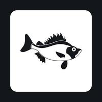 icône de poisson ruff, style simple vecteur