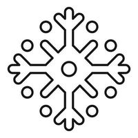icône de flocon de neige traditionnel, style de contour vecteur
