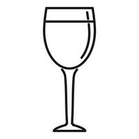 icône de verre à vin brandy, style de contour vecteur
